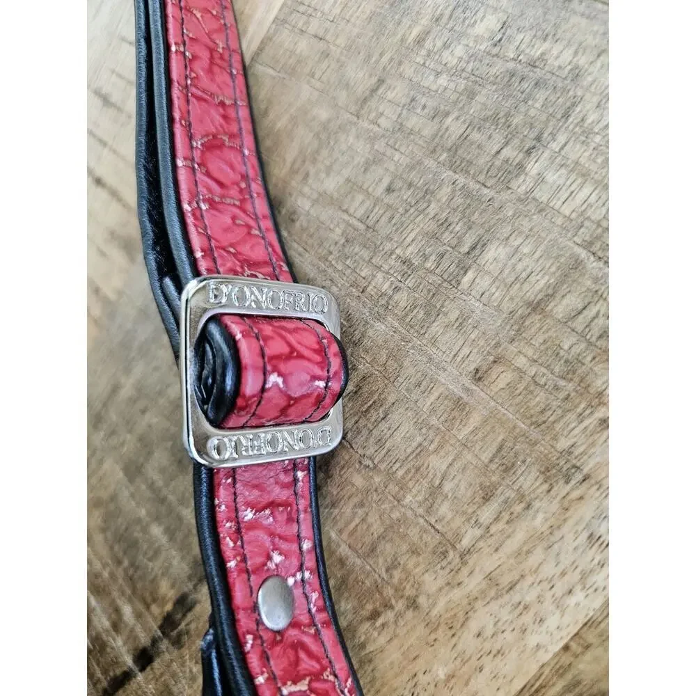 D’Onofrio Leather Designs Handcrafted Shoulder Bag‎ Black Red USA